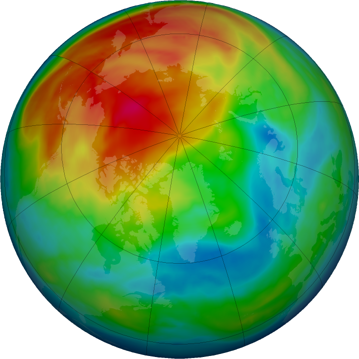 Arctic ozone map for 06 January 2021